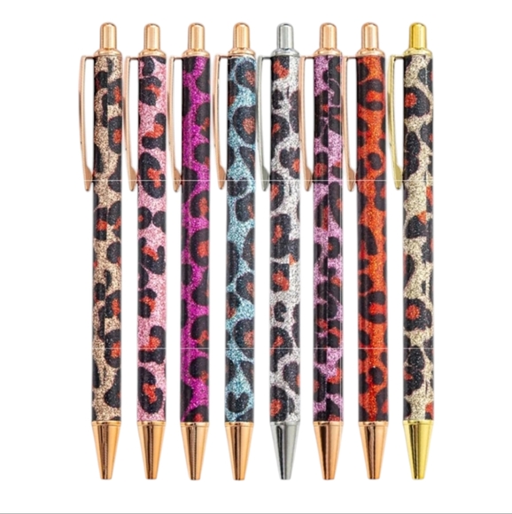 Leopard glitter pens - choice of one color - new - Picture 1 of 2